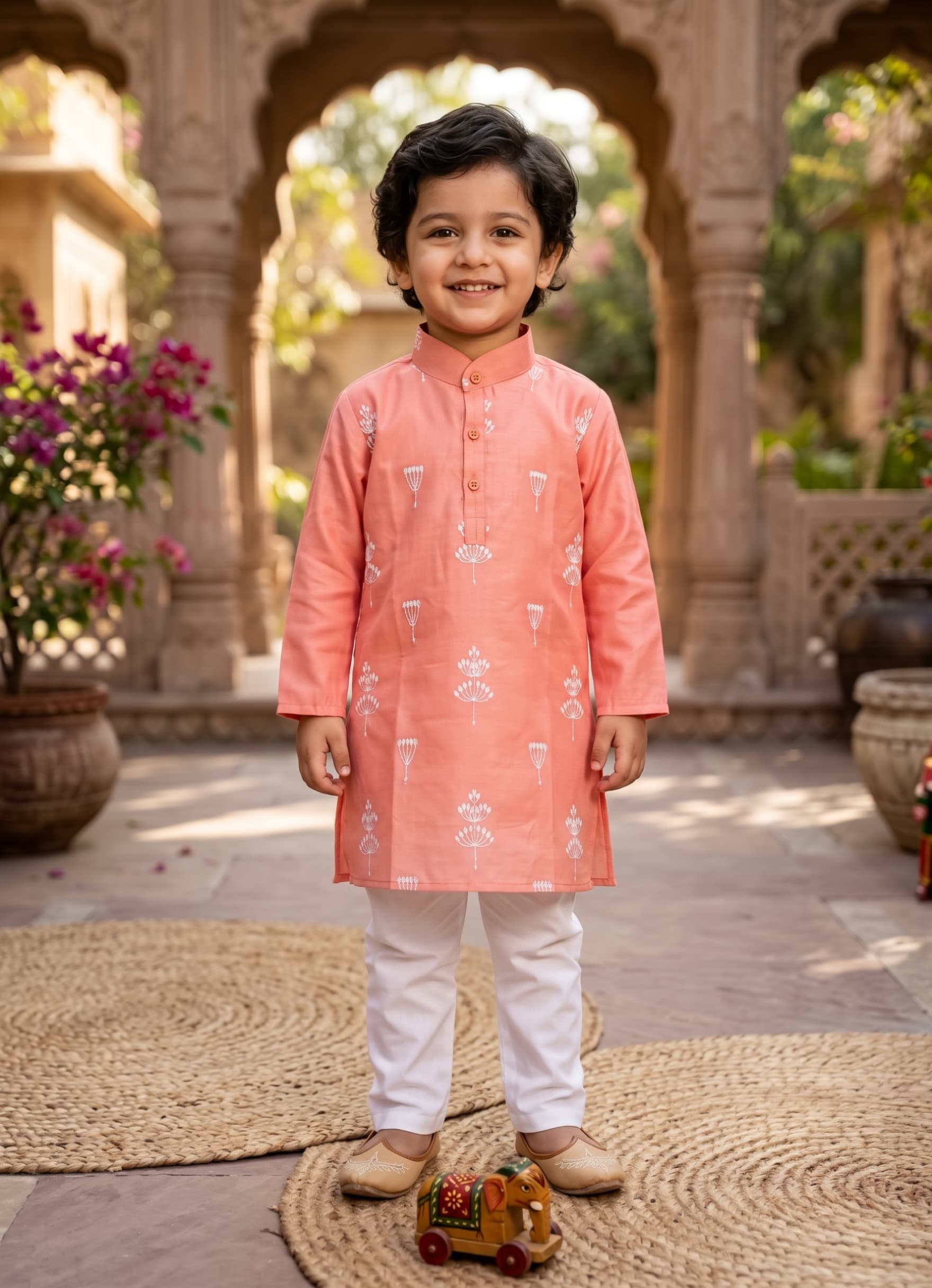 Peach Petal ethnic kurta pyjama set