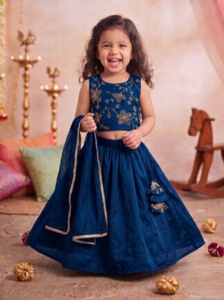 Royal blue festive lehenga set