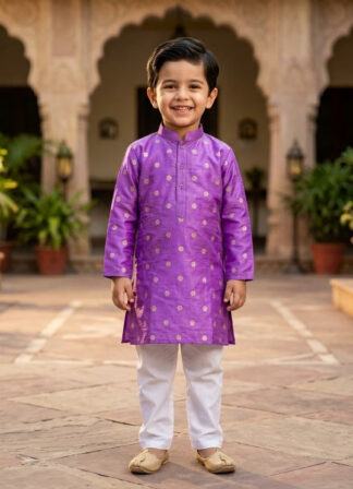 Purple festive kurta pyjama set